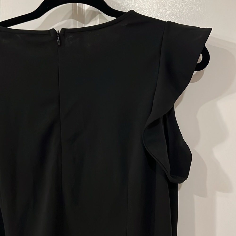 NWT BTFBM women jumpsuit crew neck ruffle sleeve belted wide leg size M - Picture 12 of 15